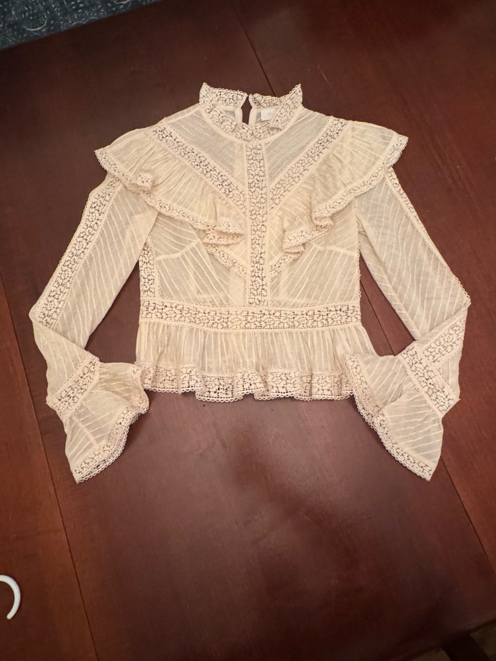 Zimmermann Ivory Lace Ruffle Blouse - Picture 2 of 9
